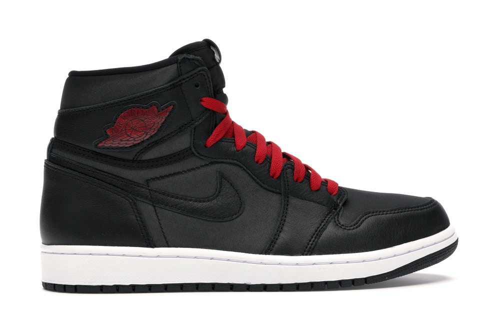 Jordan 1 Retro High Black Satin Gym Red
