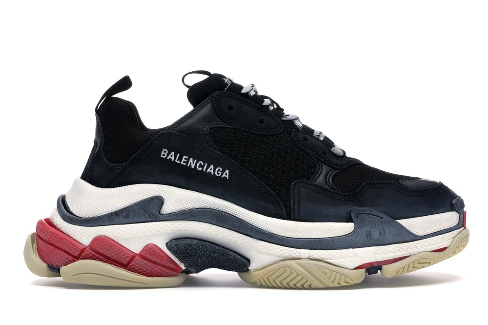 Ba*len*cia*ga triple s black white red