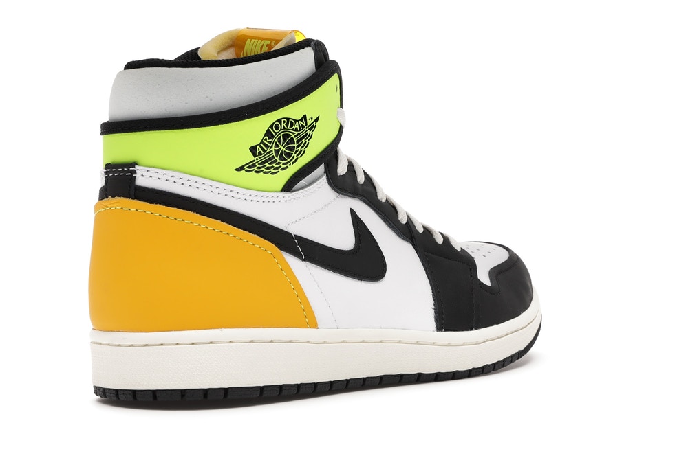 Jordan 1 Retro High White Black Volt University Gold